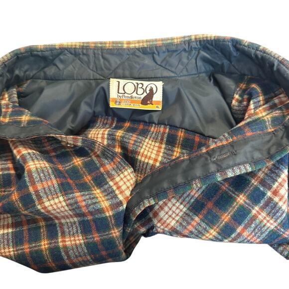 Vintage Lobo by Pendleton Wool Flannel Shirt XL – Plaid Elbow Patch Field Shirt - Picture 4 of 6
